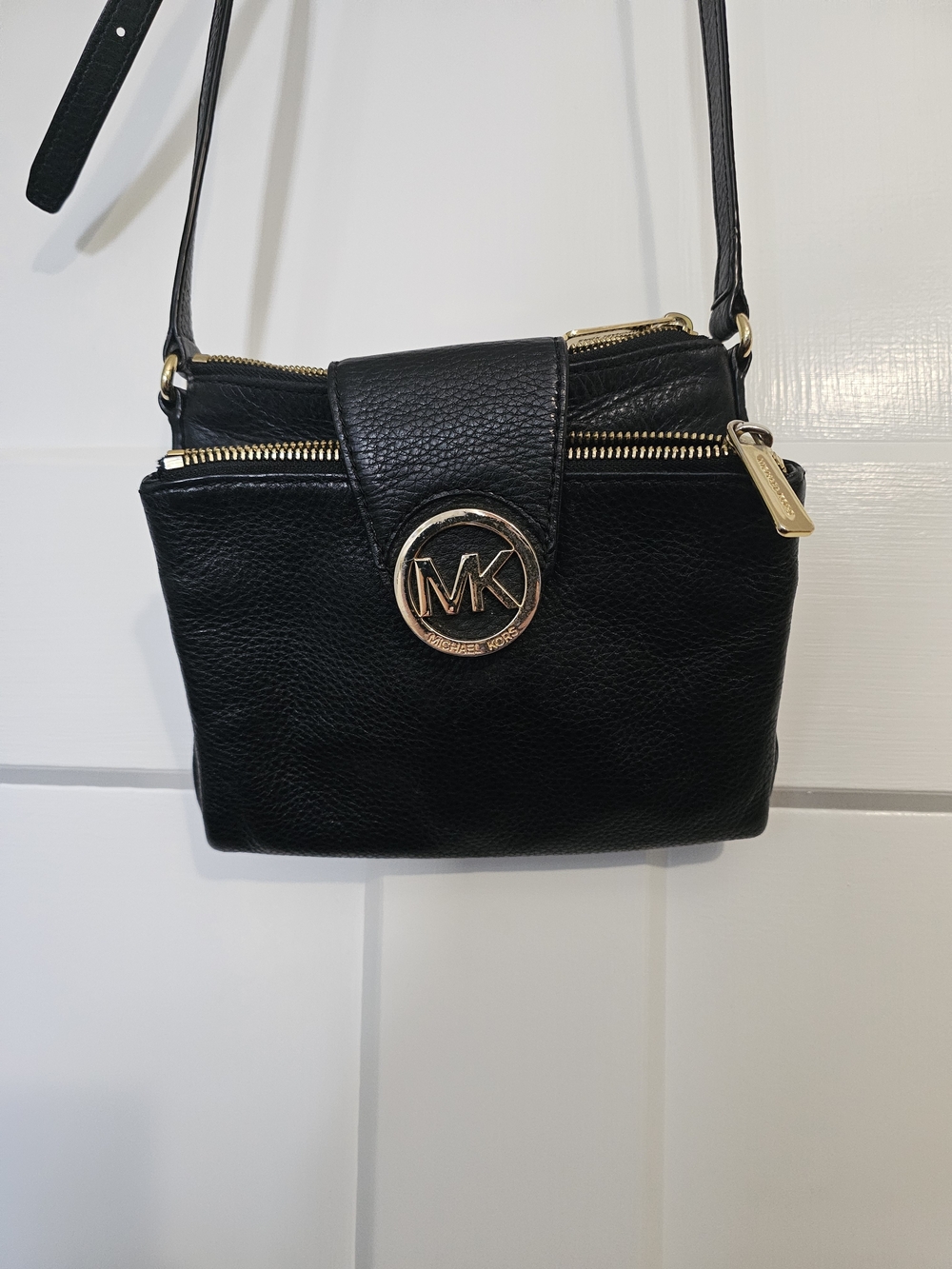 Michael Kors Black Pebbled Leather Crossbody Bag